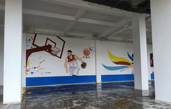学校操场围墙彩绘
