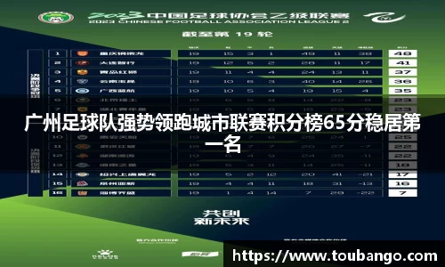 广州足球队强势领跑城市联赛积分榜65分稳居第一名